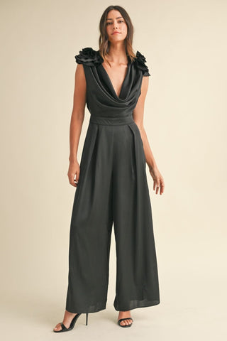 Black Cowl Neck Jumpsuit