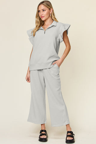 Athena Top and Drawstring Wide Leg Pants Set